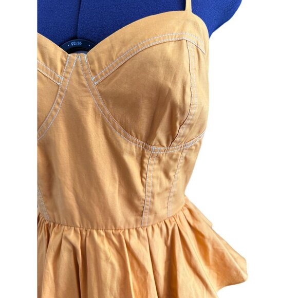 NWT Misa Los Angeles Rosie Cotton Poplin Maxi Dress Sweetheart Neckline Yellow L - Picture 14 of 16